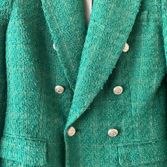 Zara Textured Double Breasted Blazer - Picture 4 of 11